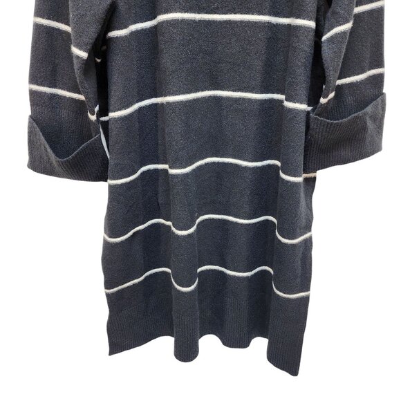 Ava & Viv Size 2X Black & White Striped Turtleneck Sweater Dress - Picture 4 of 7